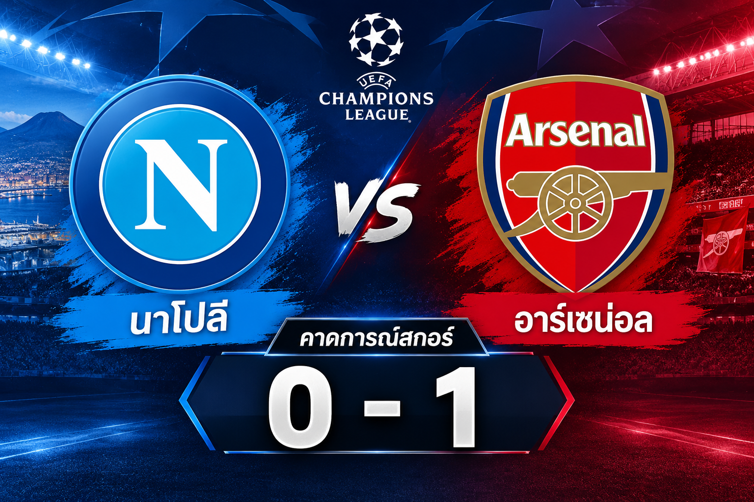 นาโปลี เปิดรังดวล อาร์เซน่อล วัดคมเกมรับเหนียวแน่น นัดเปิดสนาม