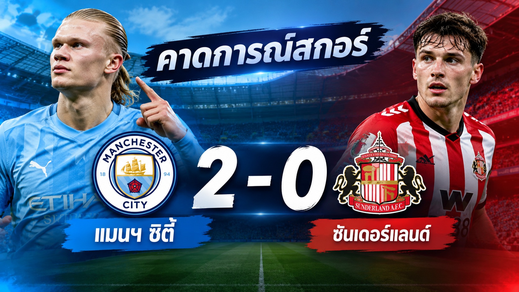 เรือใบพร้อมล่าชัย 6 นัดรวด! แมนฯ ซิตี้ ไร้โฟเดนดวลซันเดอร์แลนด์ก่อนพักเบรกทีมชาติ